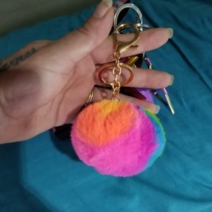 Pom pom keychains